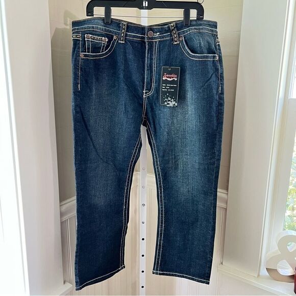 NWT Zenobia XXXL Denim Capri Pants 2% Spandex LA Designer - Picture 1 of 11